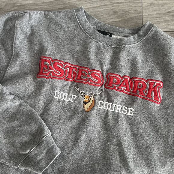 Estes Park Colorado Golf Course Embroidered Sweatshirt Size Medium - Picture 1 of 5